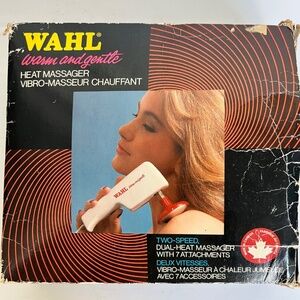 Vintage WAHL Heat Massager Model 7 in 1 Vibrator Body 7 Attachments Warm Gentle